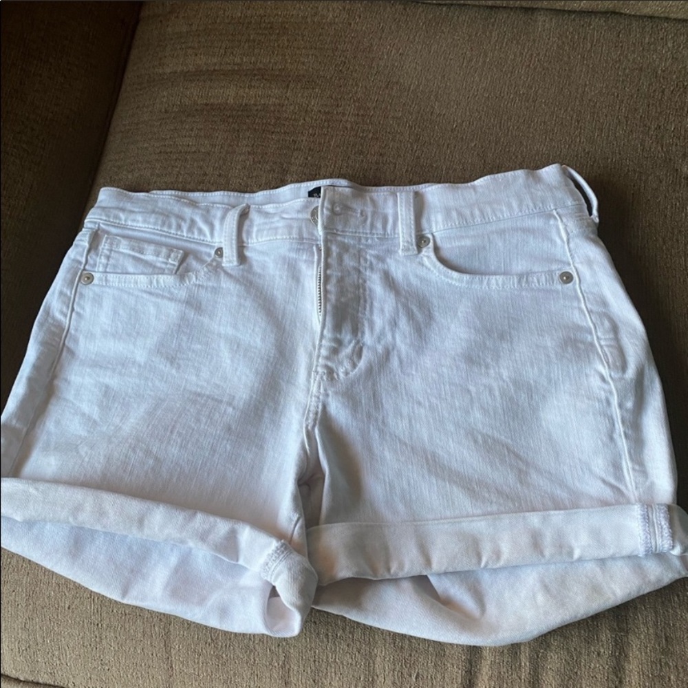Size 2 Banana Republic Cuffed White denim shorts